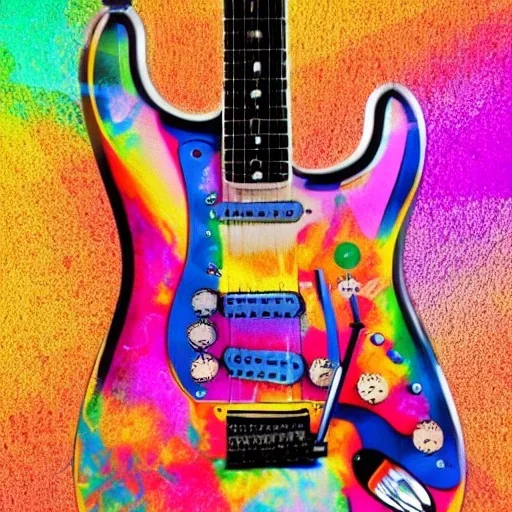 Cadillac PEACE electric guitar PEACE psychedelic hippie trippy acid LSD PEACE stratocaster GUITAR peace sign