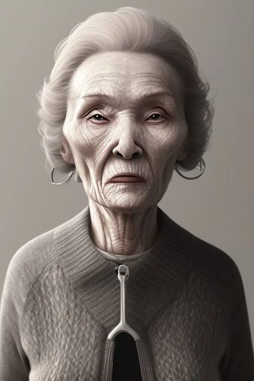 Old woman who had too many facelifts