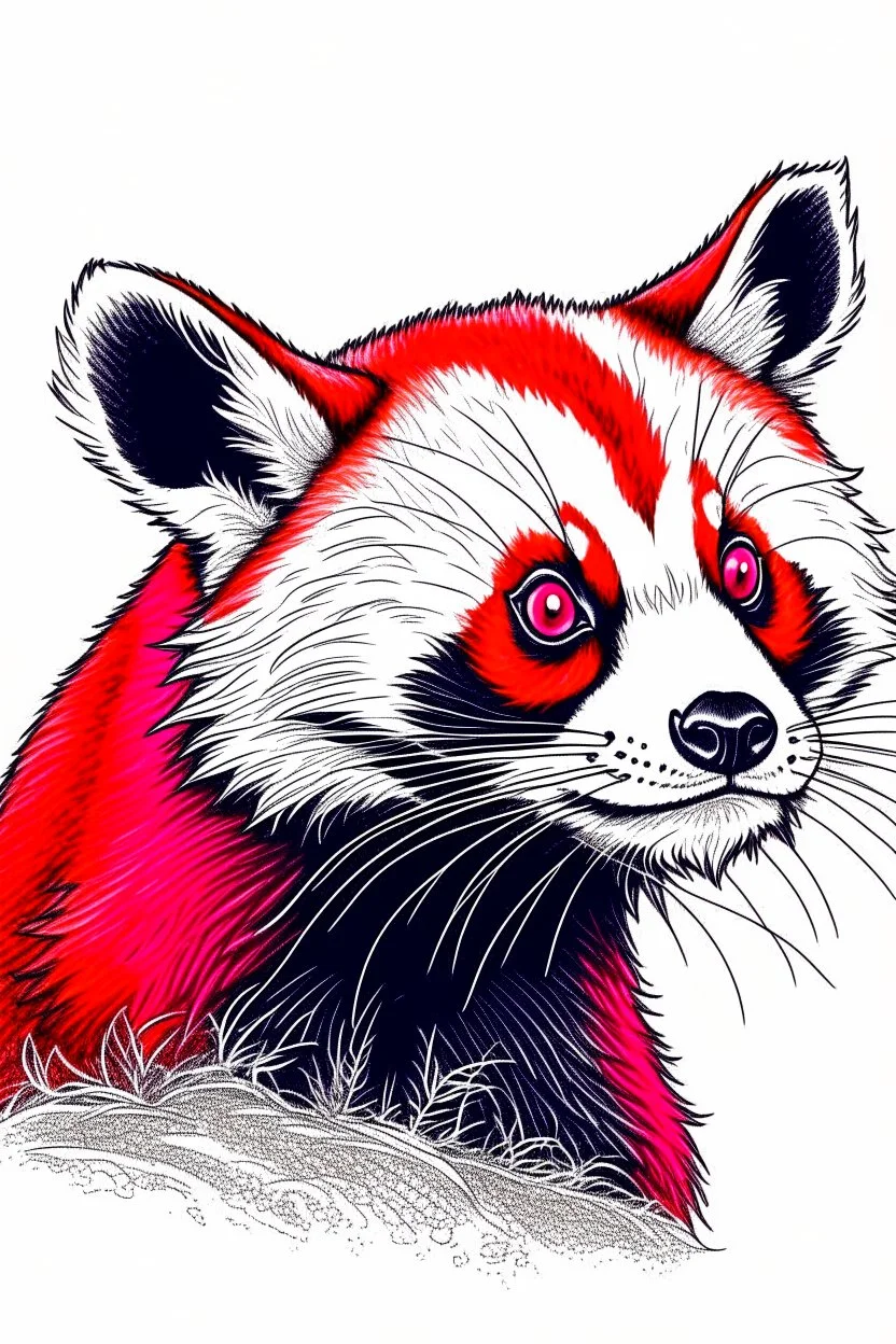 sketch of red panda