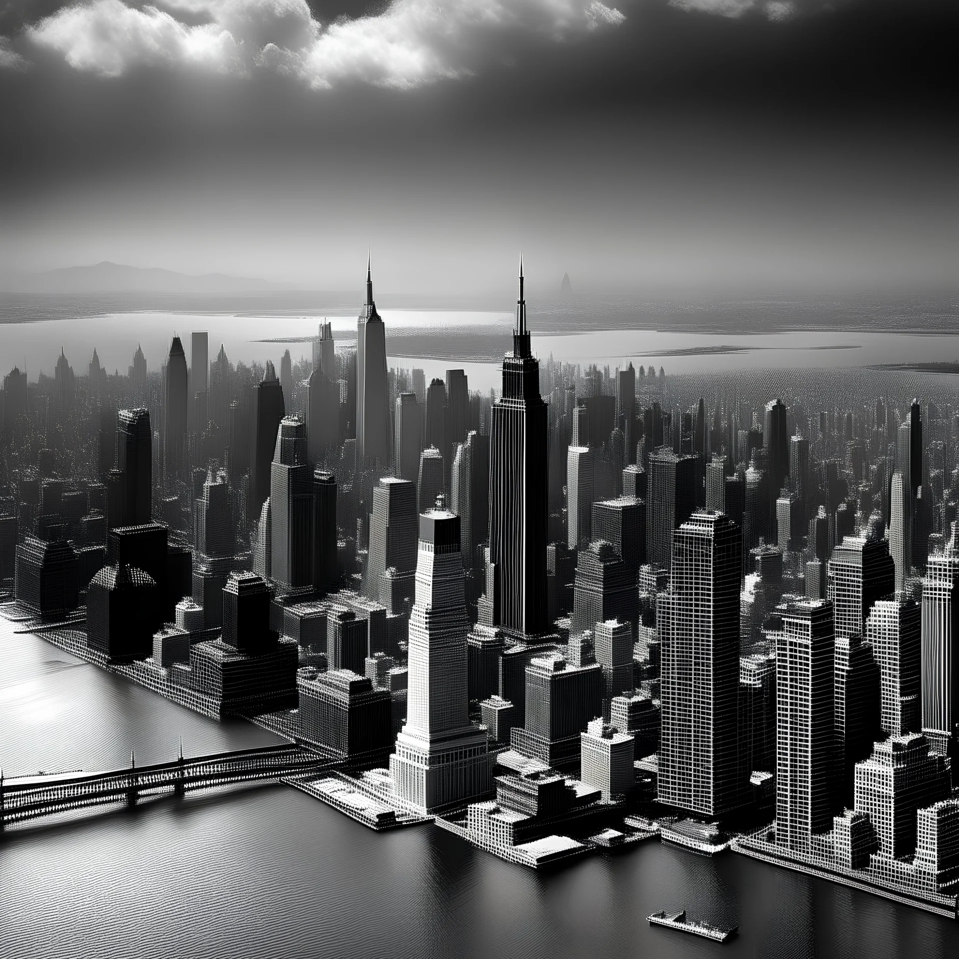 Lav et gråt billede af new york