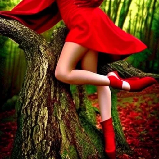 sensual, gorgeous red riding hood