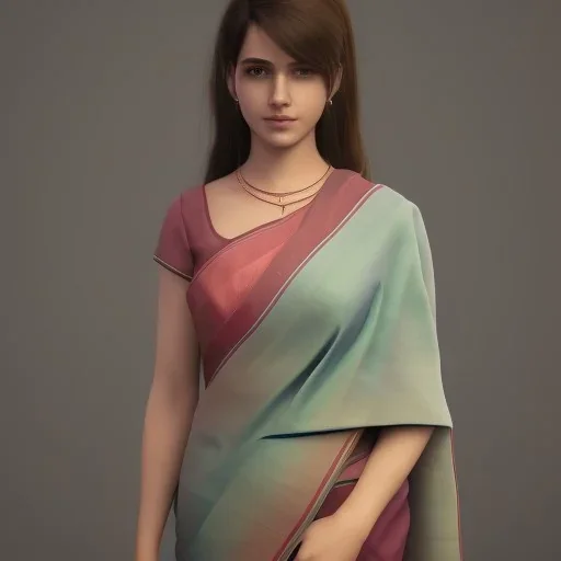 a girl in saree