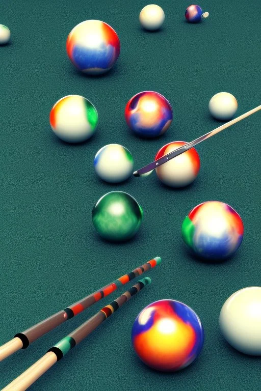 Aliens playing pool with the balls being planets. The main ball is planet earth. High resolution, 3d render and 8k