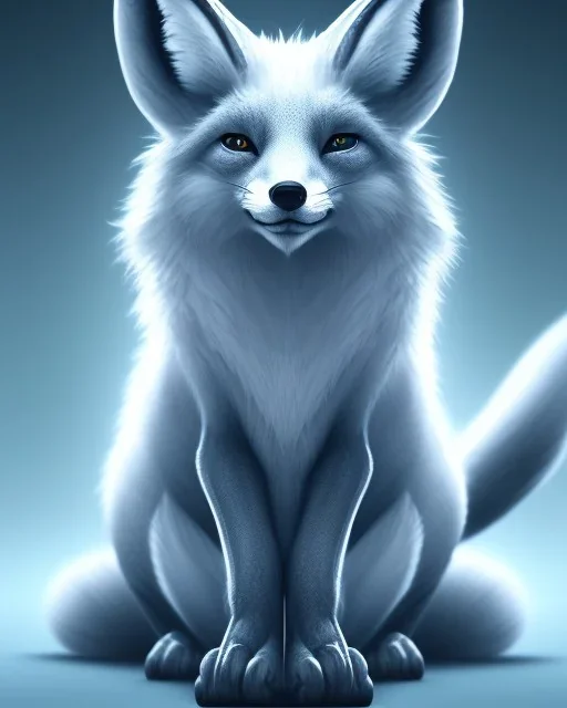 clean art of a cute fantasy fox creature made of segments of stone, soft lighting, soft pastel gradients, high definition