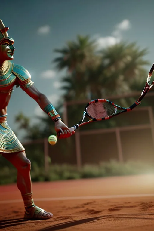 Egyptian gods playing tennis