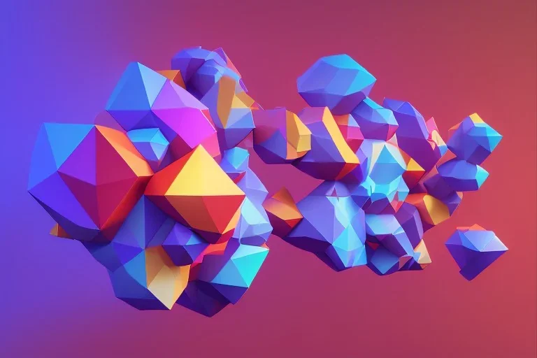 3D colorful geometric installation, simplistic, studio lighting, C4D, 16k, Behance, Artstation, centered, top down camera, vibrant