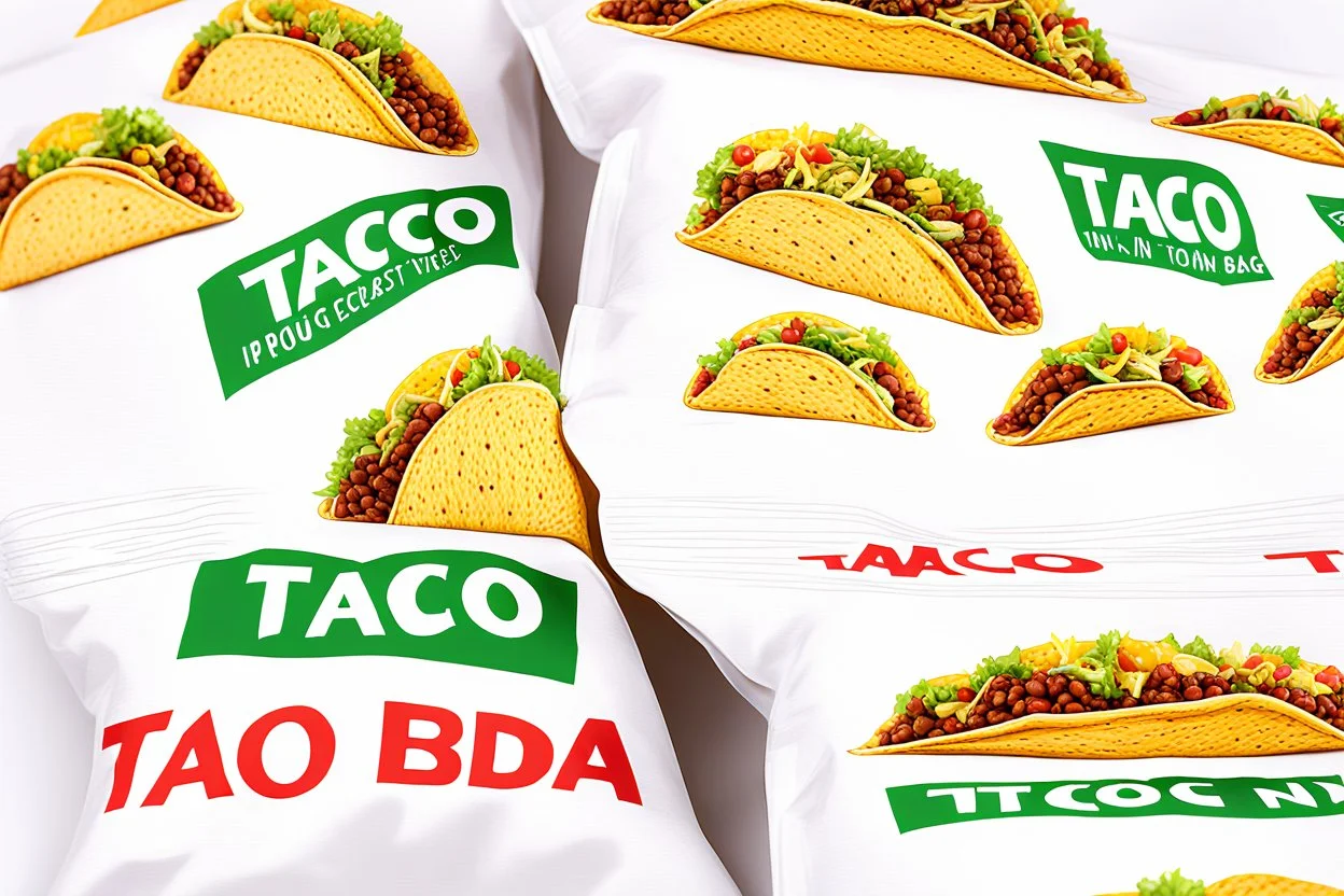 "Taco in a Bag" product photo, on white background