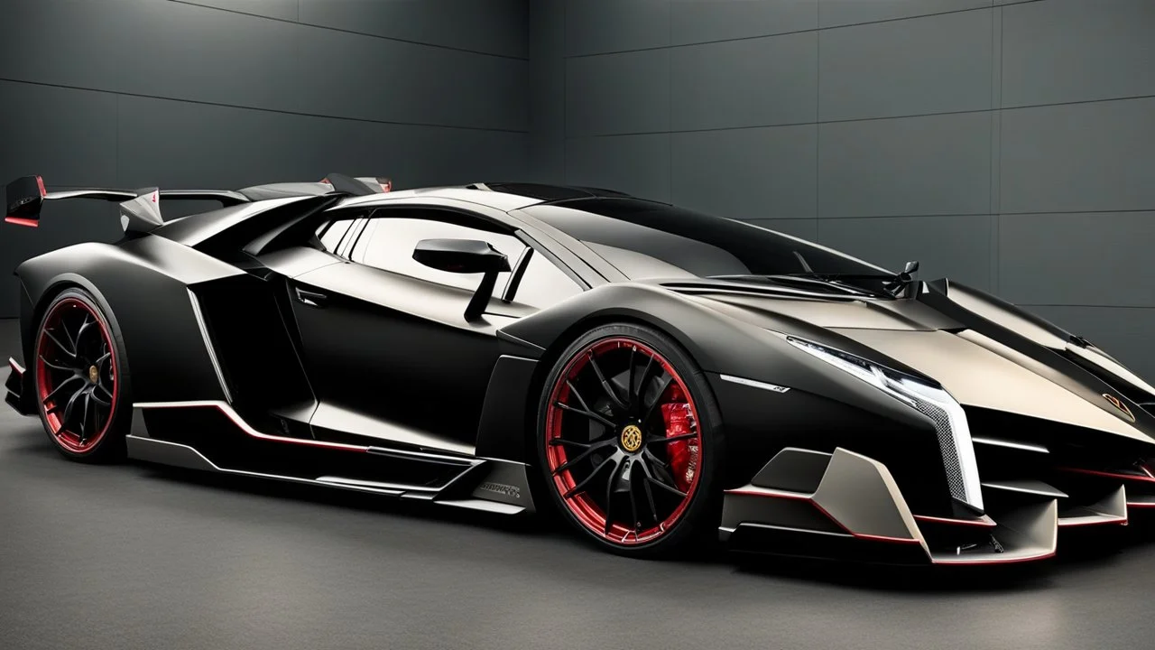 Truffade nero MANSORY Fused with Lamborghini Veneno, Super Detailed, desktop wallpaper, 4K