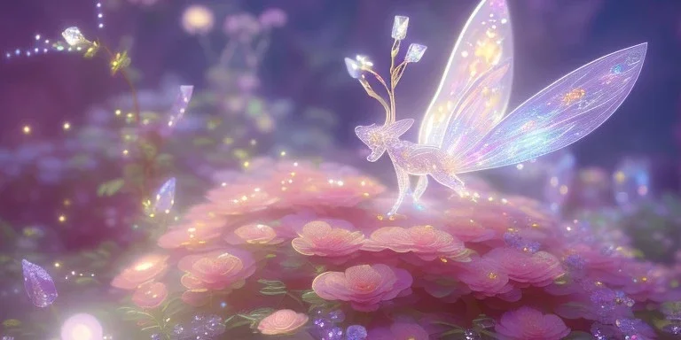 crystal subtle flower in a galactic ambiance beautiful fairy, transparent, delicate colors, in the foreground, full of details, smooth，soft light atmosphere, light effect，vaporwave colorful, concept art, smooth, extremely sharp detail, finely tuned detail, ultra high definition, 8 k, unreal engine 5, ultra sharp focus