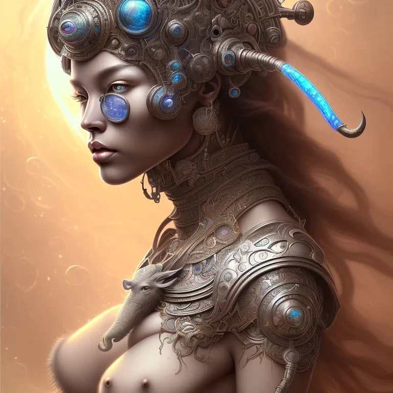 ssango fantasy, fantasy magic, intricate, sharp focus, illustration, highly detailed, digital painting, concept art, matte, artgerm and paul lewin and kehinde wiley, masterpiece silver elephant head bronze Asian African girl nice breast Afo hair turquoise sun rain waves