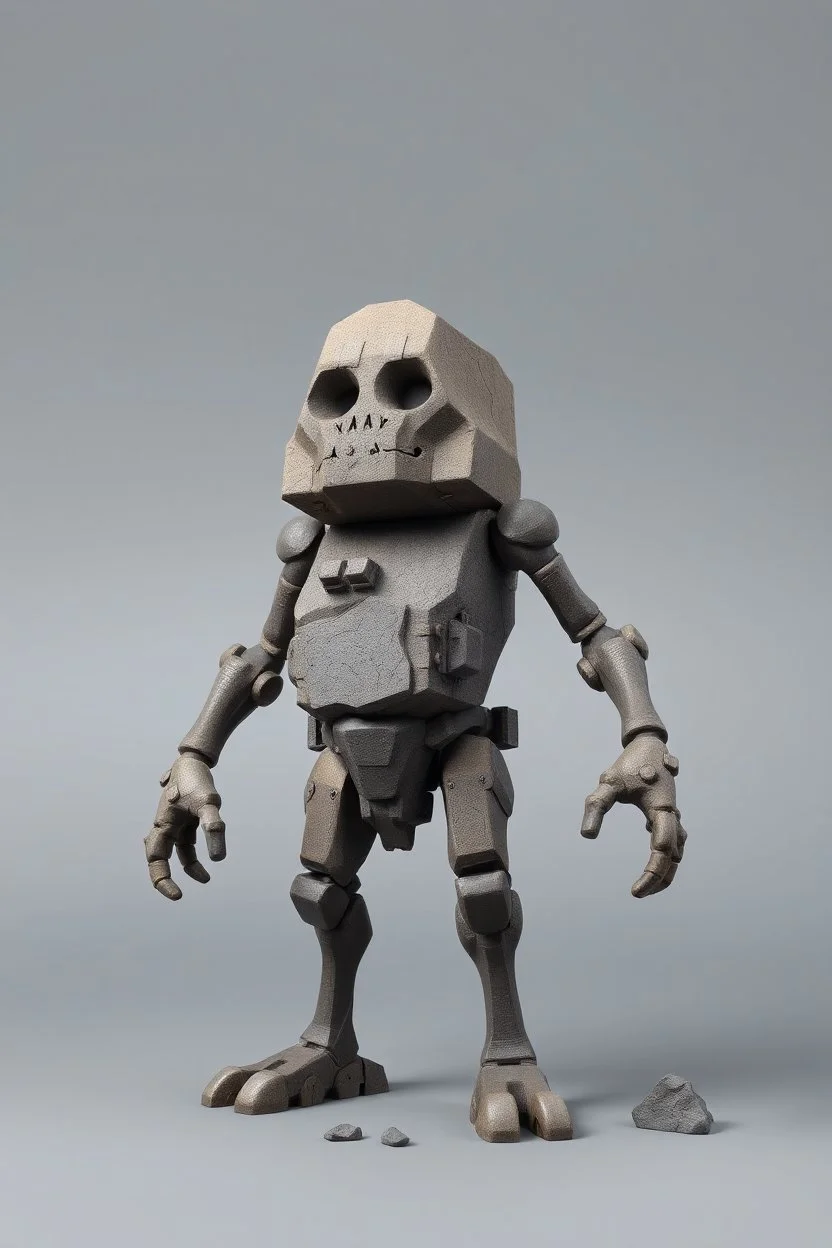 hi poly rock golem T-pose just the character and simple background