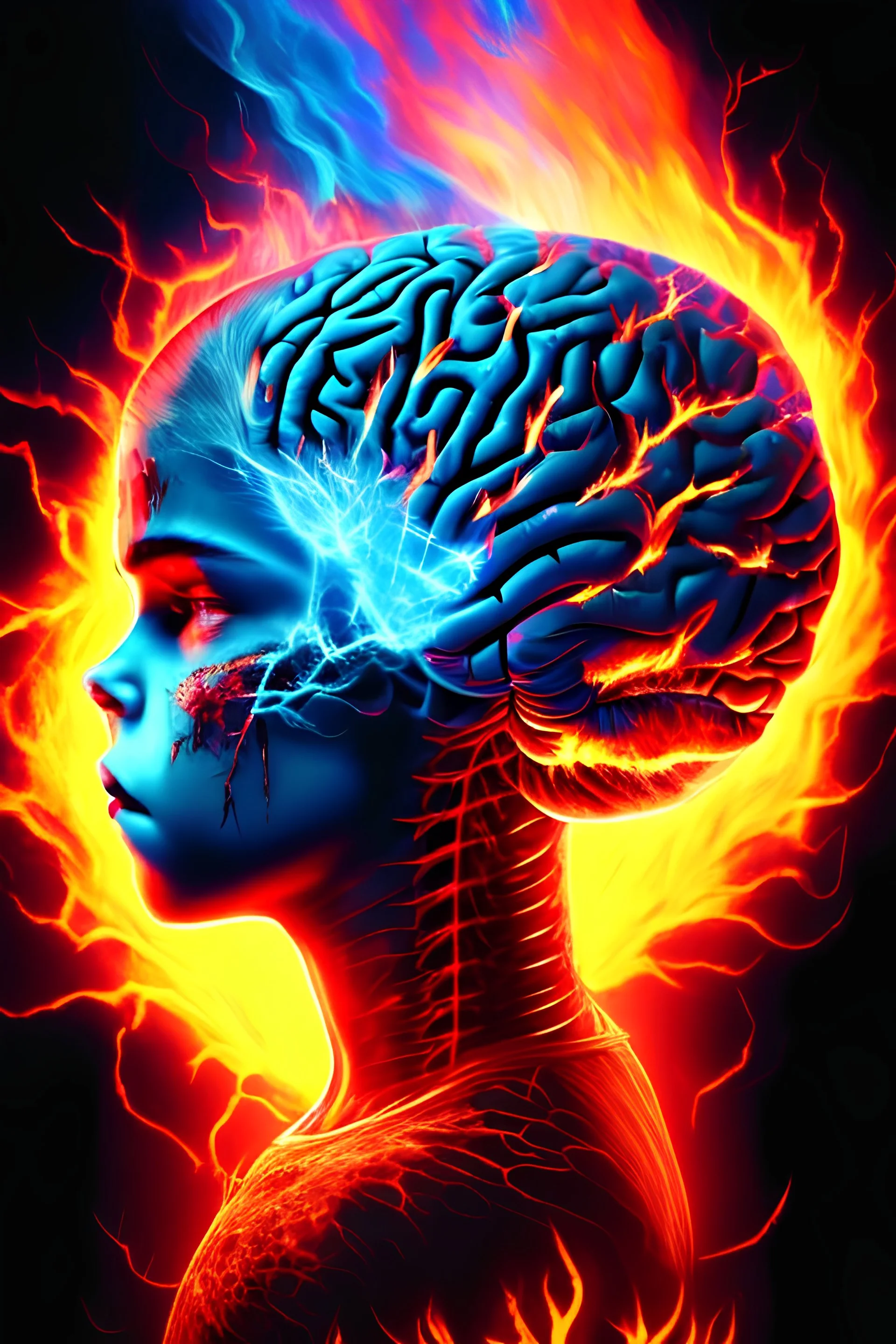 cerveau en flamme