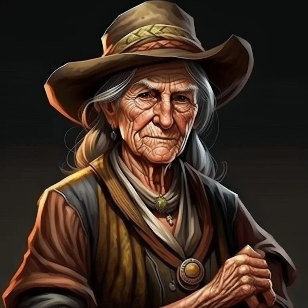 wild west old lady farmer grimdark realistic