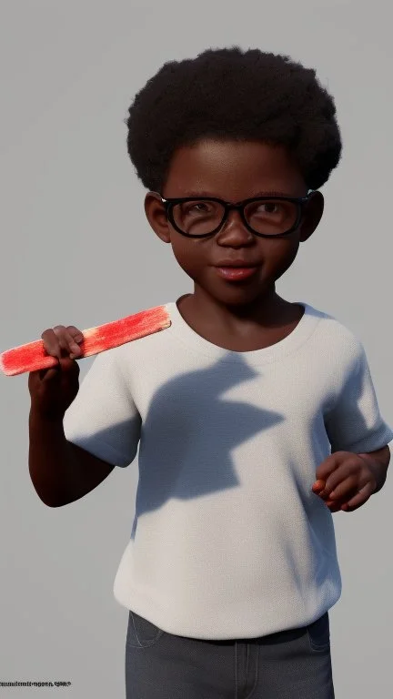 Black child enjoying popsicle