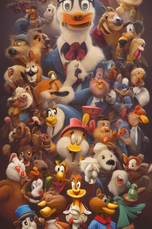 duffy duck, looney tunes, detailed, higly-detailed symmetric faces, highly detailed, perfect lighting, perfect composition, 4 k, artgerm, derek zabrocki, greg rutkowski