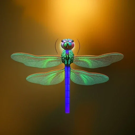 dragonfly, humming bird, fantasy art, Unreal Engine 5, lens macro,sharp focus, realistic, hyper detailed, studio lighting, neon light ambient, crystalized