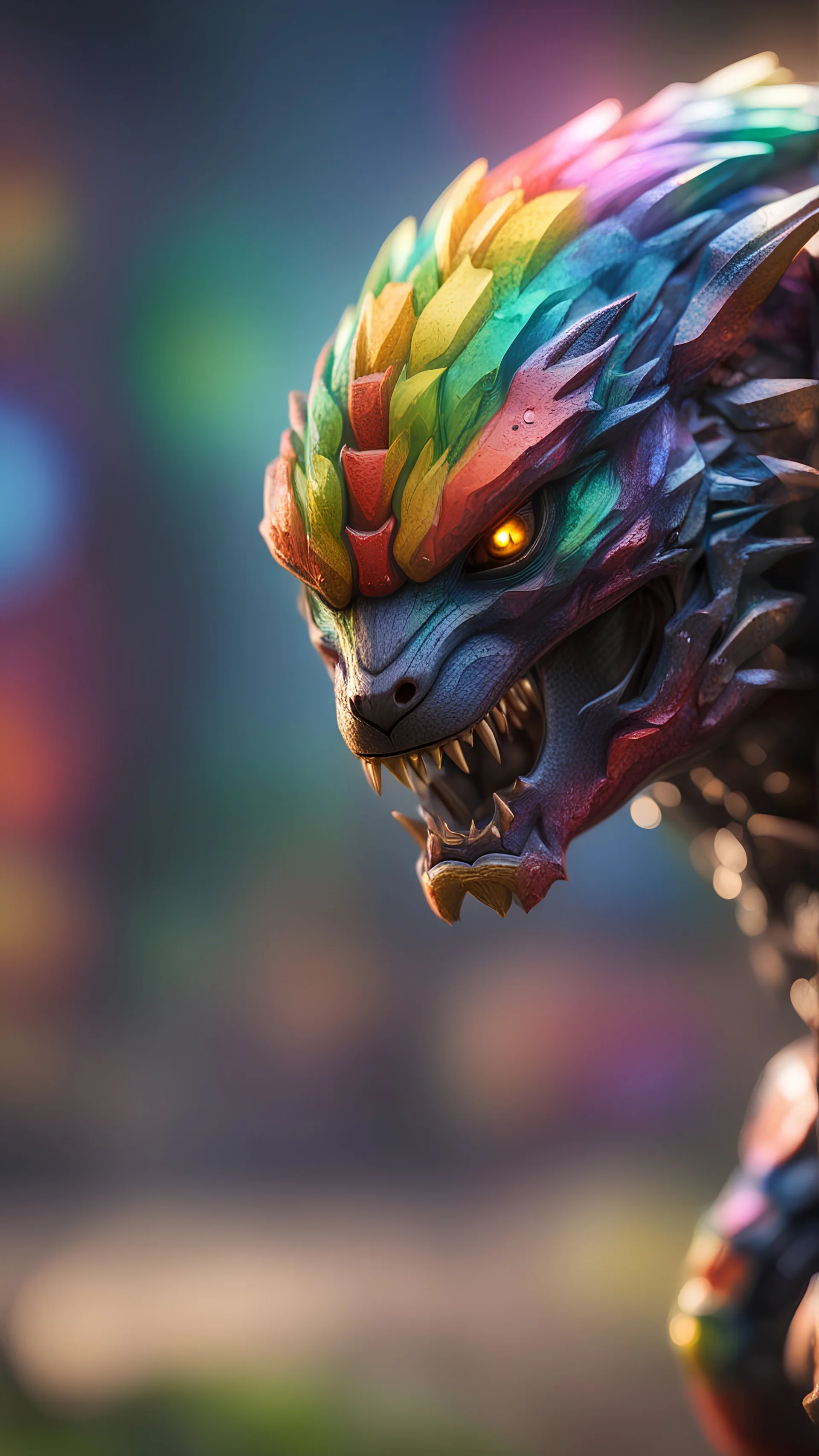 pride rainbow colored predator,bokeh like f/0.8, tilt-shift lens 8k, high detail, smooth render, down-light, unreal engine, prize winning