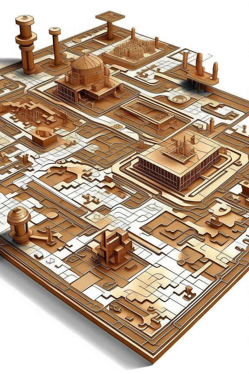 design a puzzle of a copper industry center with 30 parts with