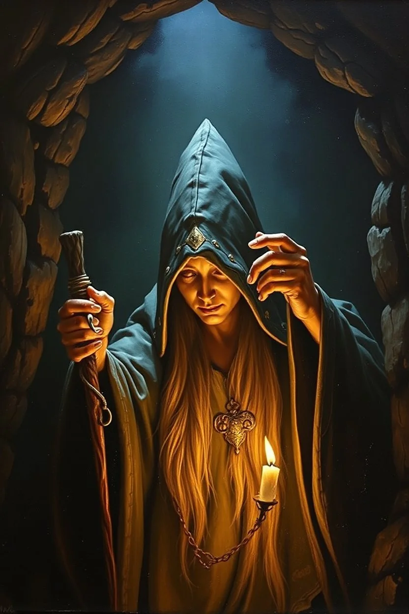 pin hole cam, master oil painting by Rembrandt,drow priestess of the underdark