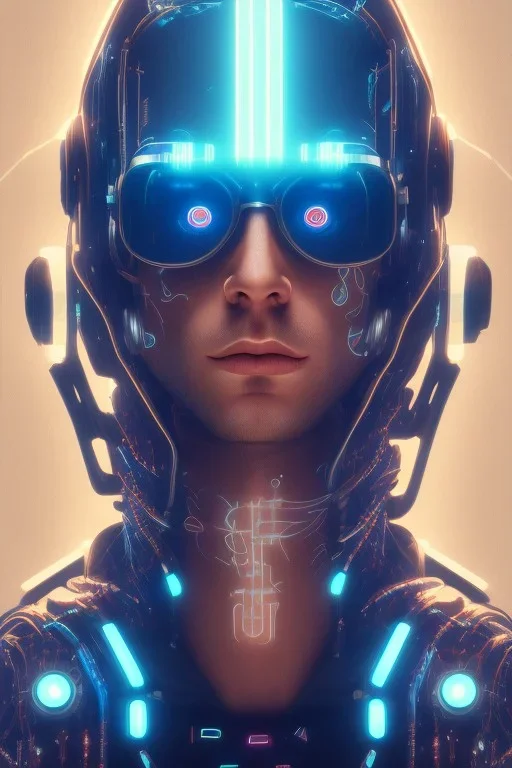 cyberpunk, head, men, portrai, tron