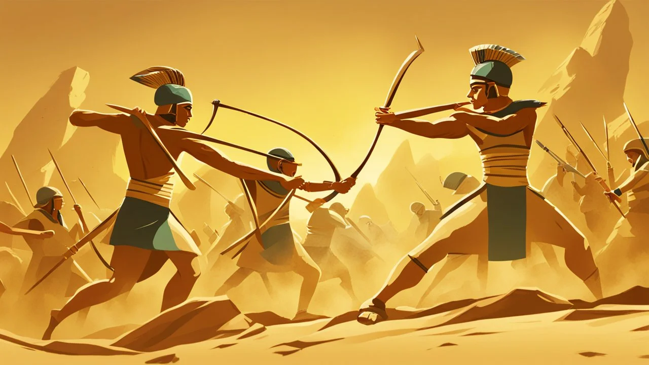 Pharaonic soldiers fighting in battle