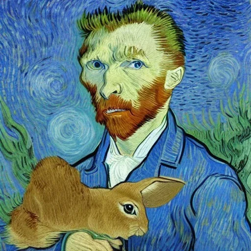 hunter and rabbit ambush Van Gogh