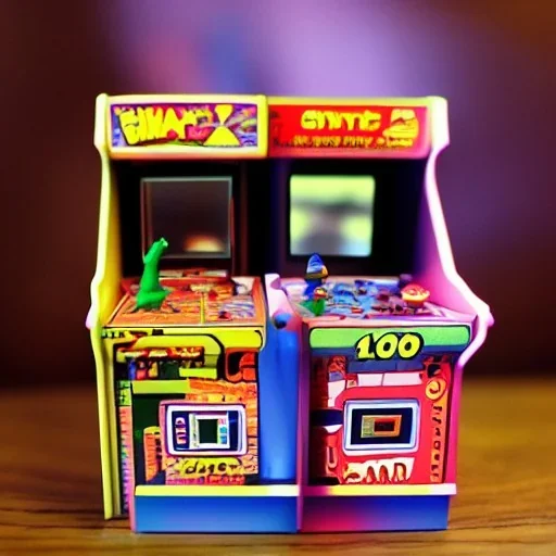 miniature scene arcade machines