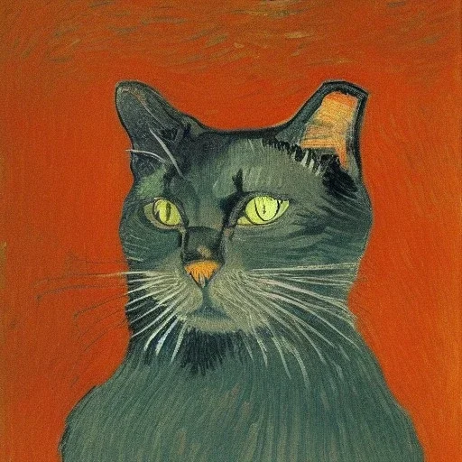 Portrait of a cat by Van Gogh