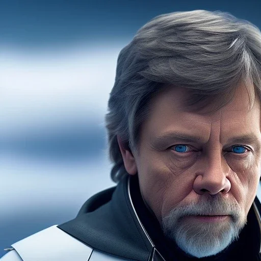 wide angle stunning photo realistic portrait of mark hamill as luke skywalker in star wars with photo realistic hair, blue eyes, eos5d mark 4, ef 85mm 5.6, professional majestic photo realistic painting by Ed Blinkey, Atey Ghailan, by Jeremy Mann, Greg Manchess, Antonio Moro, trending on ArtStation, Intricate, High Detail, Sharp focus, dramatic, by greg rutkowski, realism, beautiful and detailed lighting,