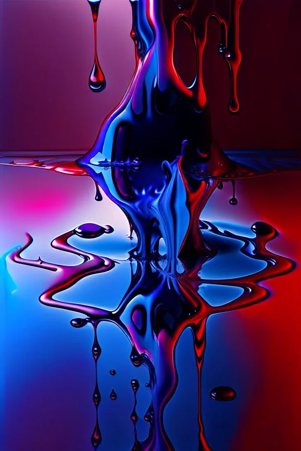 Melting blue purple red with reflection