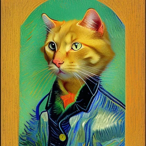 Portrait of a cat by Van Gogh