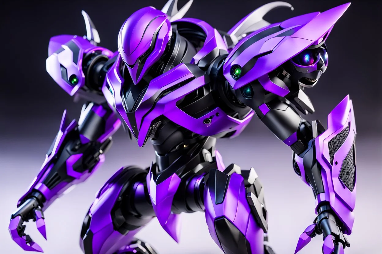 big venom robot with black and purple color schemes, in the style of fairy academia, hard-edge style, agfa vista, dynamic pose, oshare kei, hurufiyya, rtx, close picture, intricate details, highly detailed, high details, detailed portrait, masterpiece,ultra detailed, ultra quality