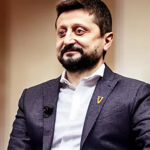 Volodymyr Zelensky WITH A BEARD wearing hot pants