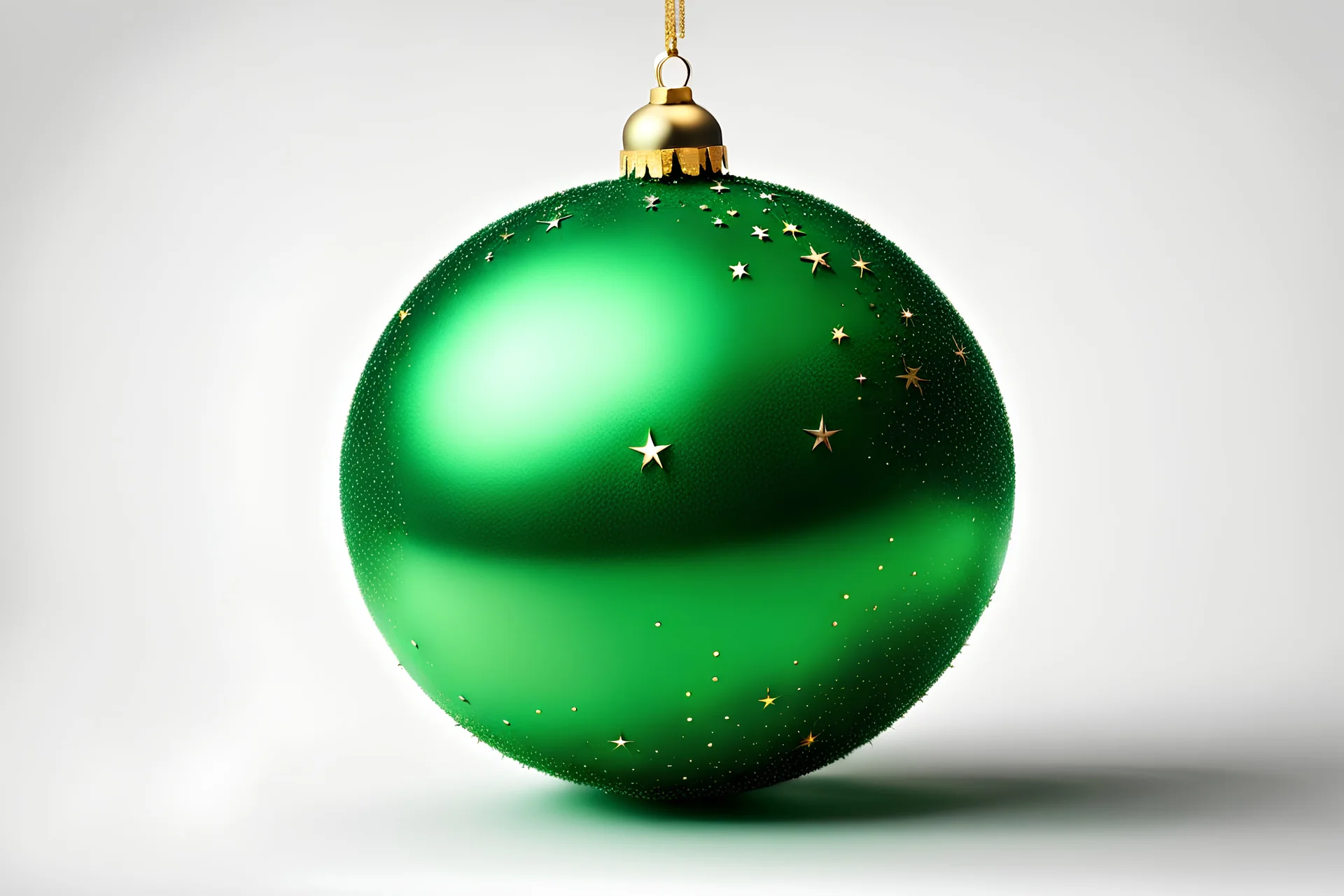 Christmas decoration green ball isolated on white background new year