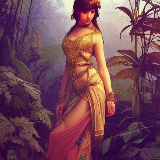 lotus, jungle, Indian landscape beautiful, cinematic, 8k, , Artgerm, WLOP, Alphonse Mucha dynamic lighting hyperdetailed intricately detailed