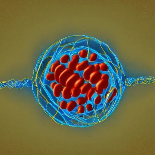 chromosomes in a nucleus painting