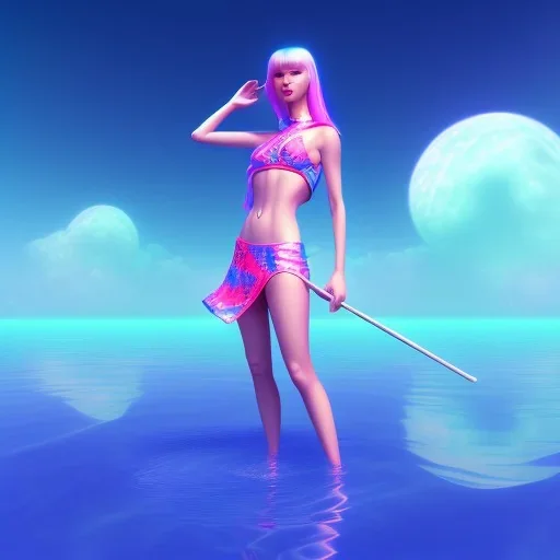 Vaporwave pool girl