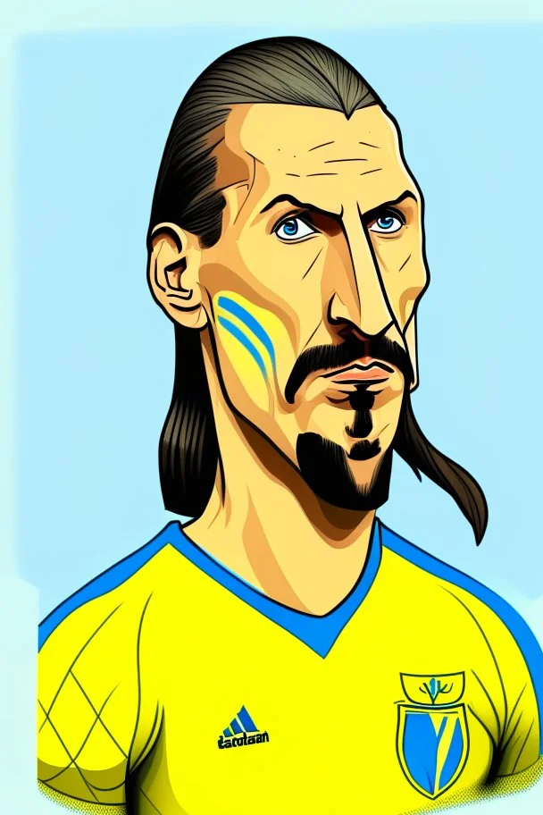 Zlatan Ibrahimovic Swedish soccer player ,cartoon 2d