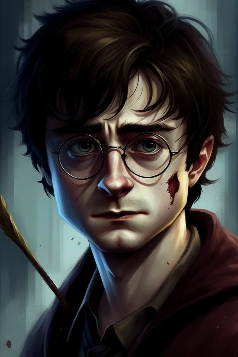 harry potter with the typical scar