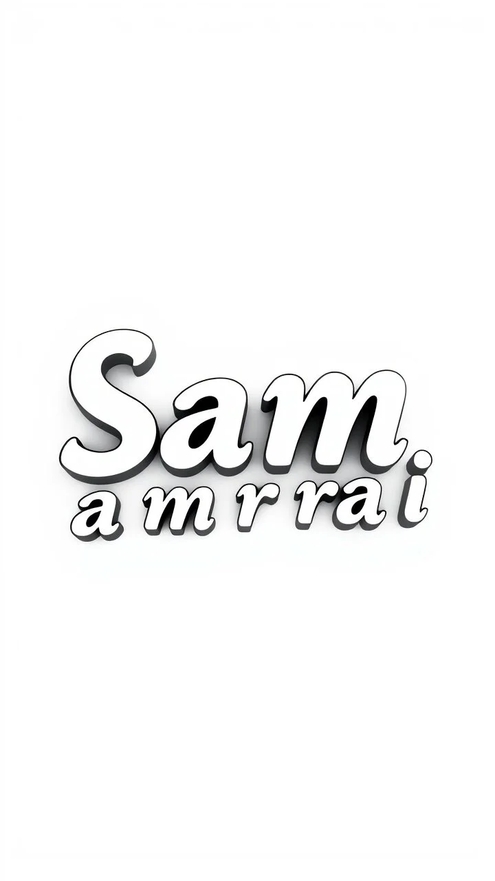 Artistic 3D Logo in black and white written on it “ S a m a r r a i ”