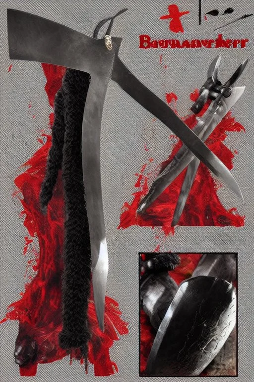 berserker meaty black hair longsword