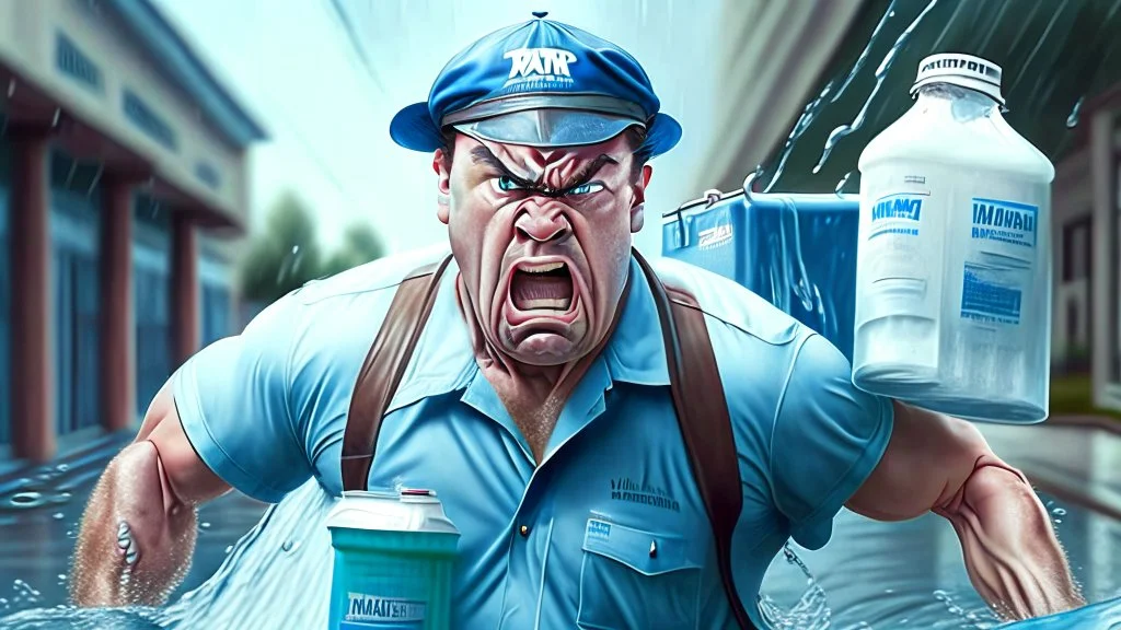 angry water delivery man