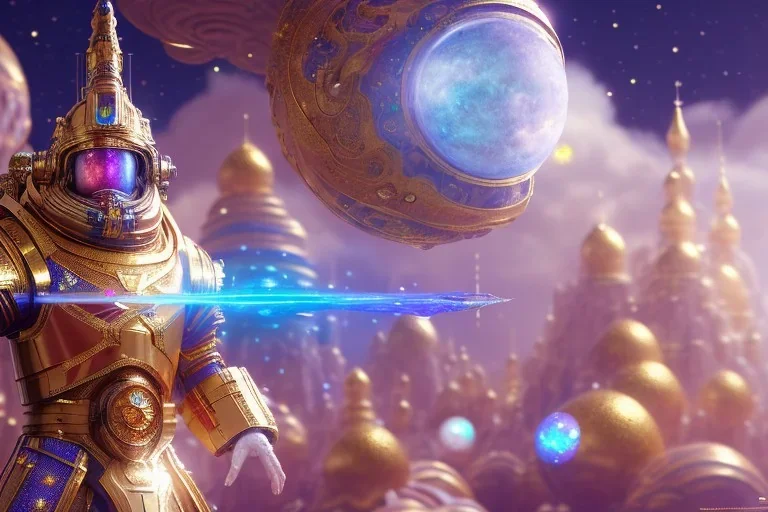  white and gold crystal cosmic and galactic ambiance, fantasy wizard floating, full of details, smooth, bright sunshine，soft light atmosphere, light effect，vaporwave colorful, concept art, smooth, extremely sharp detail, finely tuned detail, ultra high definition, 8 k, unreal engine 5, ultra sharp focus