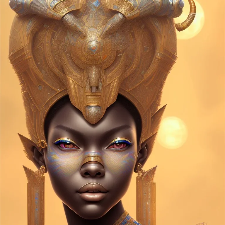 sango fantasy, fantasy magic, intricate, sharp focus, illustration, highly detailed, digital painting, concept art, matte, masterpiece head sexy African beauty black afro hair earth lady silver tiger head Egyptian princess pyramid