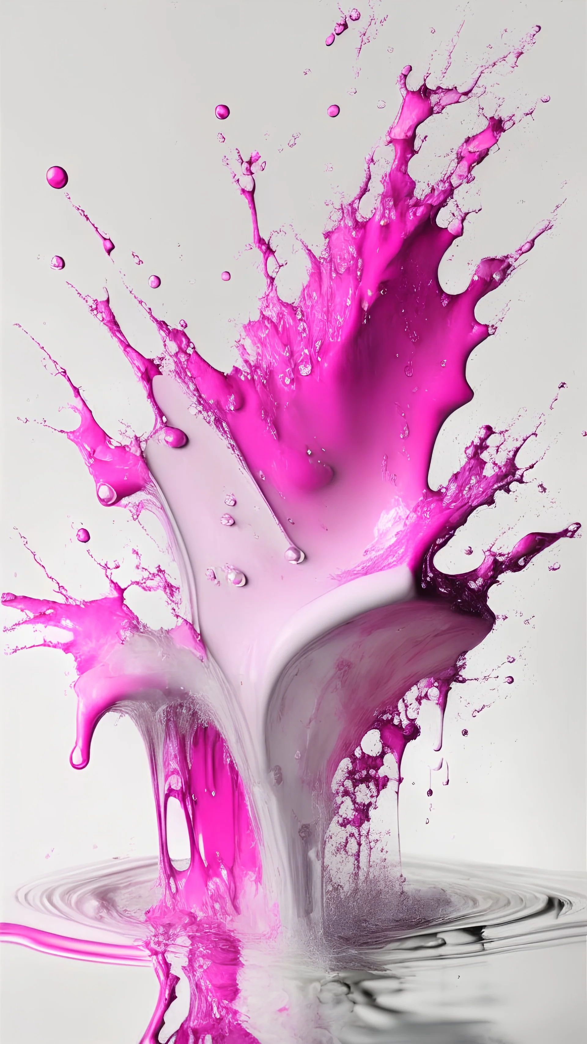 water art shiny white and pink colours splash