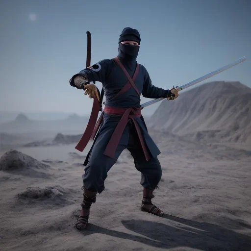 ninja outfit holding katana, unreal engine 5, octane render,cinema4d, dynamic lighting, 8k, redshift render, highly, hyperrealism ultra detailed, hyper realistic.