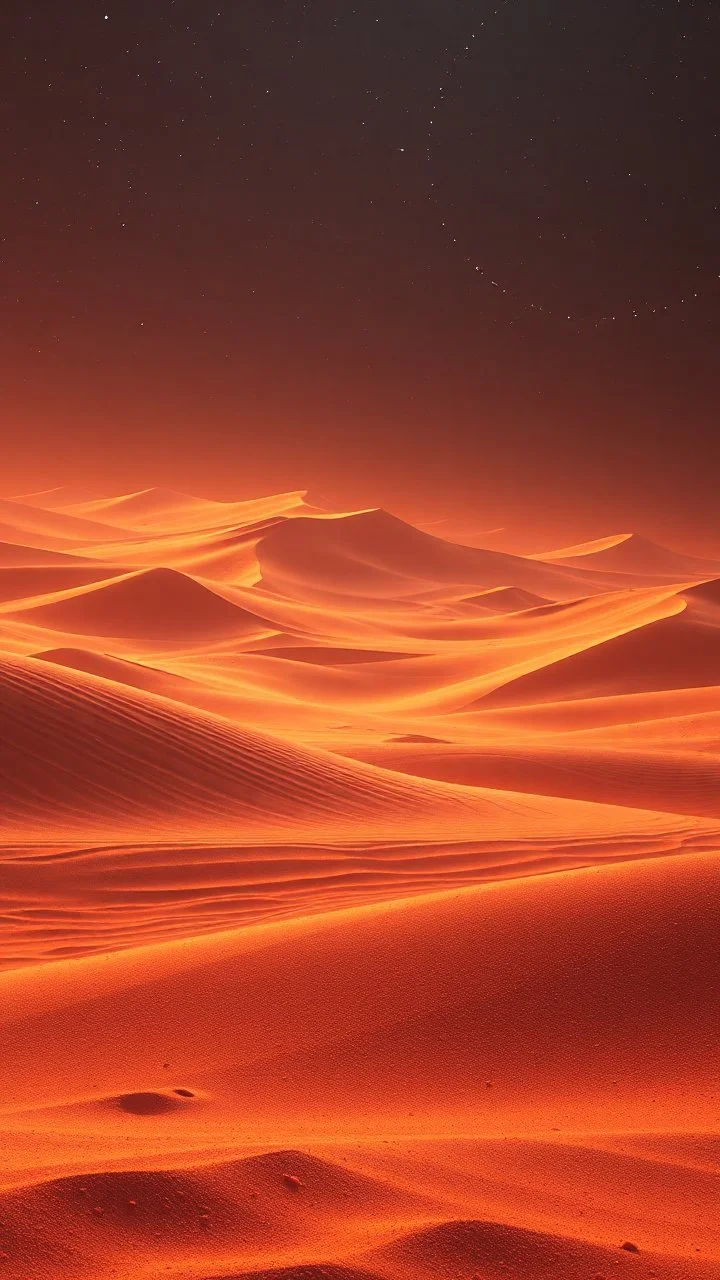 realistic photo of a landscape covered in sands that looks futuristic with futuristic lighting