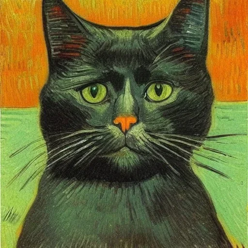 Portrait of a cat by Van Gogh