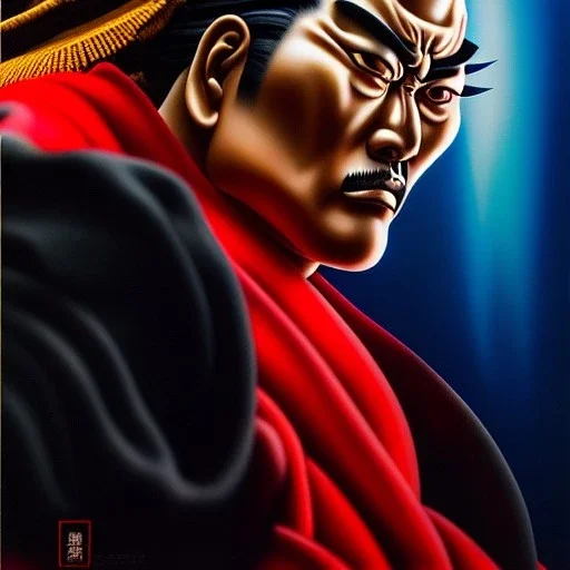 Ultra detailed fullbody Portrait in oil on canvas of Genjuro Kibagami(Samurai Shodown) ,intense stare,extremely detailed digital painting, extremely detailed face,crystal clear Big eyes,with full head inside portrait, mystical colors ,perfectly centered image, perfect composition, rim light, beautiful lighting,masterpiece,8k, stunning scene, raytracing, anatomically correct, in the style of robert e howard and Ken Kelley and Ohrai Noriyoshi and Simon Bisley and tomzj1