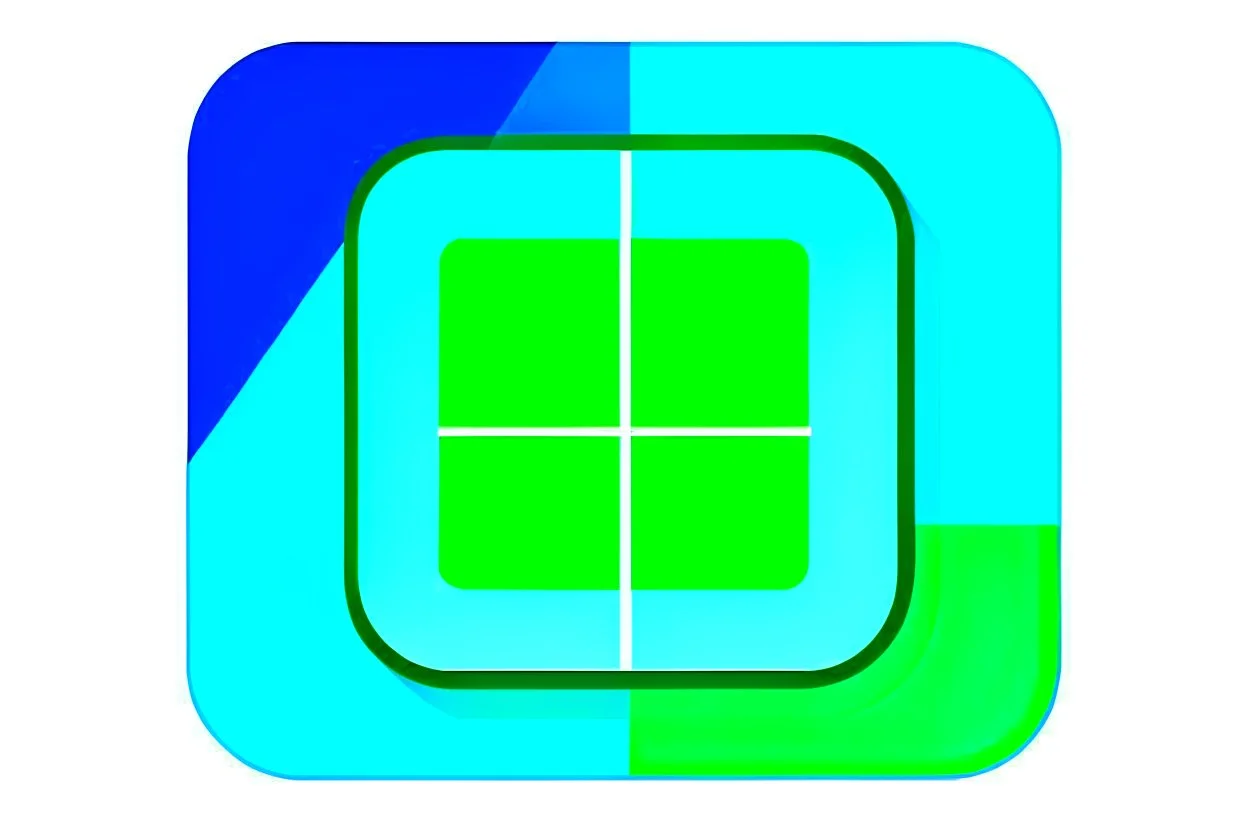 simple app logo, blue green